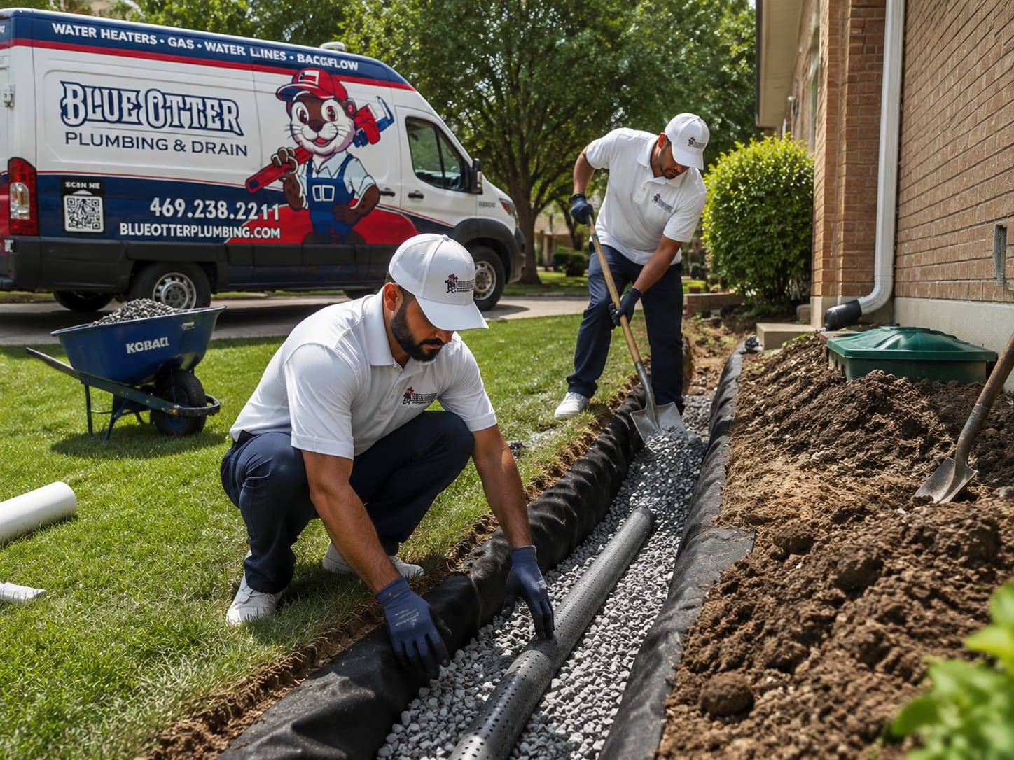 French drain installation